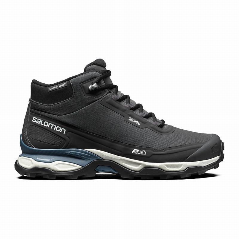 Salomon Singapore Mens Trail Running Shoes - SHELTER CSWP ADVANCED Black/Blue | 50648-KXWT